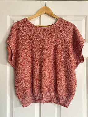 Vintage Turtle Bay Crewneck Short-Sleeve Knit Sweater Blouse